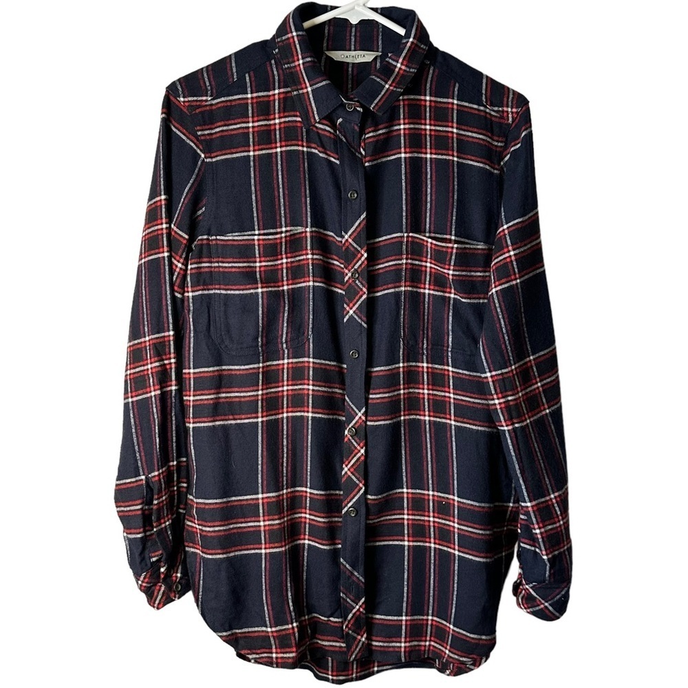 Athleta Lumberjill Flannel Shirt Cozy Cabin Outdoorsy Hiking Fall XS 153046